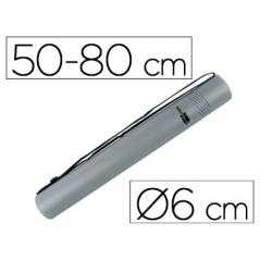 Portaplanos plástico liderpapel diametro 6 cm extensible hasta 80 gris