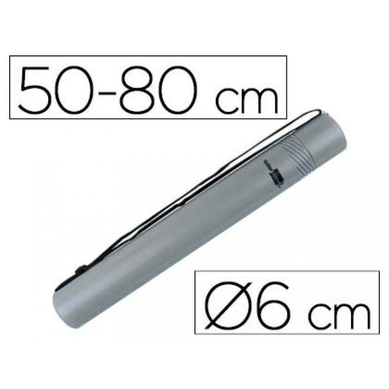 Portaplanos plástico liderpapel diametro 6 cm extensible hasta 80 gris