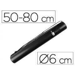 Portaplanos plástico liderpapel diametro 6 cm extensible hasta 80 negro