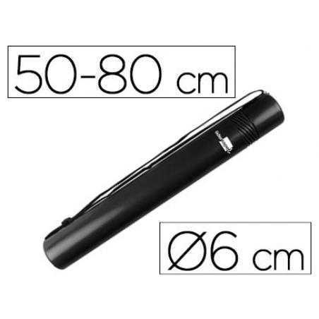 Portaplanos plástico liderpapel diametro 6 cm extensible hasta 80 negro