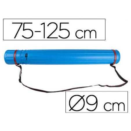 Portaplanos plástico liderpapel diametro 9 cm extensible hasta 125 cm azul