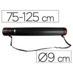 Portaplanos plástico liderpapel diametro 9 cm extensible hasta 125 cm negro