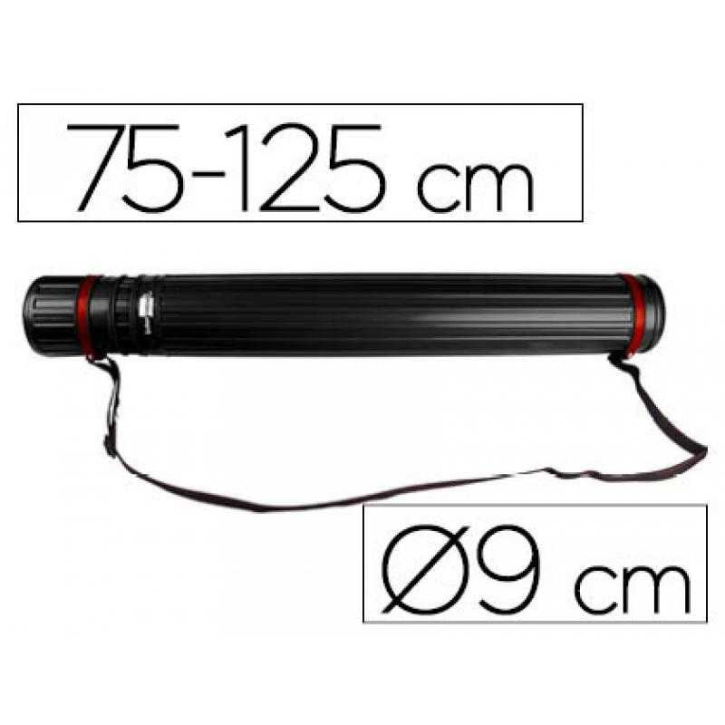 Portaplanos plástico liderpapel diametro 9 cm extensible hasta 125 cm negro
