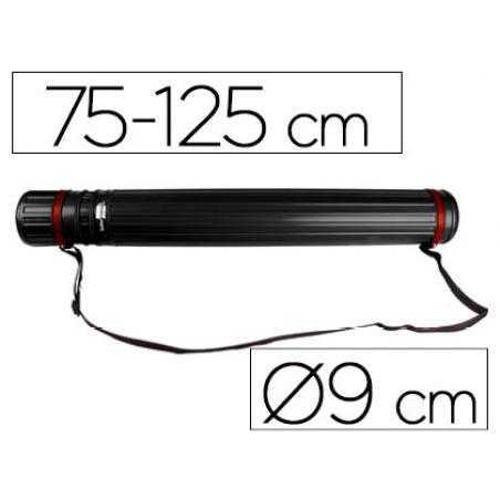 Portaplanos plástico liderpapel diametro 9 cm extensible hasta 125 cm negro