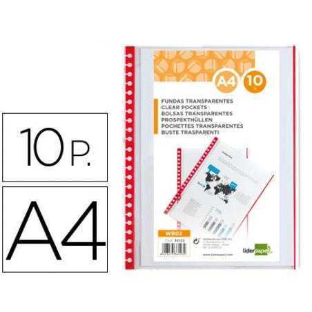Recambio funda liderpapel intercambiables din a4 bordes surtidos bolsa de 10 unidades