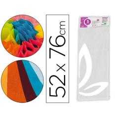 Papel seda liderpapel 52x76cm 18g/m2 bolsa de 5 hojas blanco