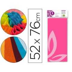 Papel seda liderpapel 52x76cm 18g/m2 bolsa de 5 hojas rosa