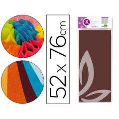 Papel seda liderpapel 52x76cm 18g/m2 bolsa de 5 hojas marron