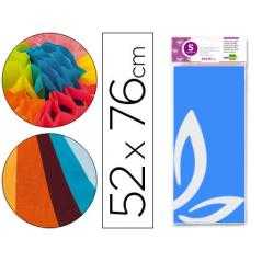 Papel seda liderpapel 52x76cm 18g/m2 bolsa de 5 hojas celeste