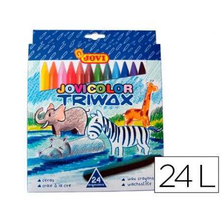 Lápices cera jovicolor triangular triwax 24 colores