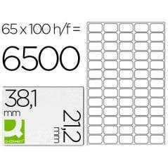 Etiqueta adhesiva q-connect kf00573 -tamaño 38,1x21,2 mm -fotocopiadora -láser -ink-jet-caja con 100 hojas din a4