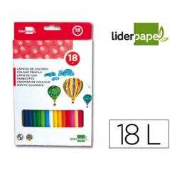 Lápices de colores liderpapel caja de 18 colores