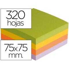 Bloc de notas adhesivas quita y pon q-connect con 320 hojas 76x76mm