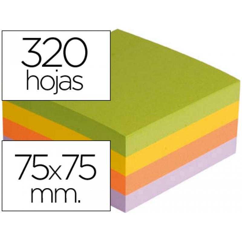 Bloc de notas adhesivas quita y pon q-connect con 320 hojas 76x76mm