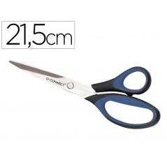 Tijera oficina q-connect mango caucho 8" 21'5 cm blister de seguridad