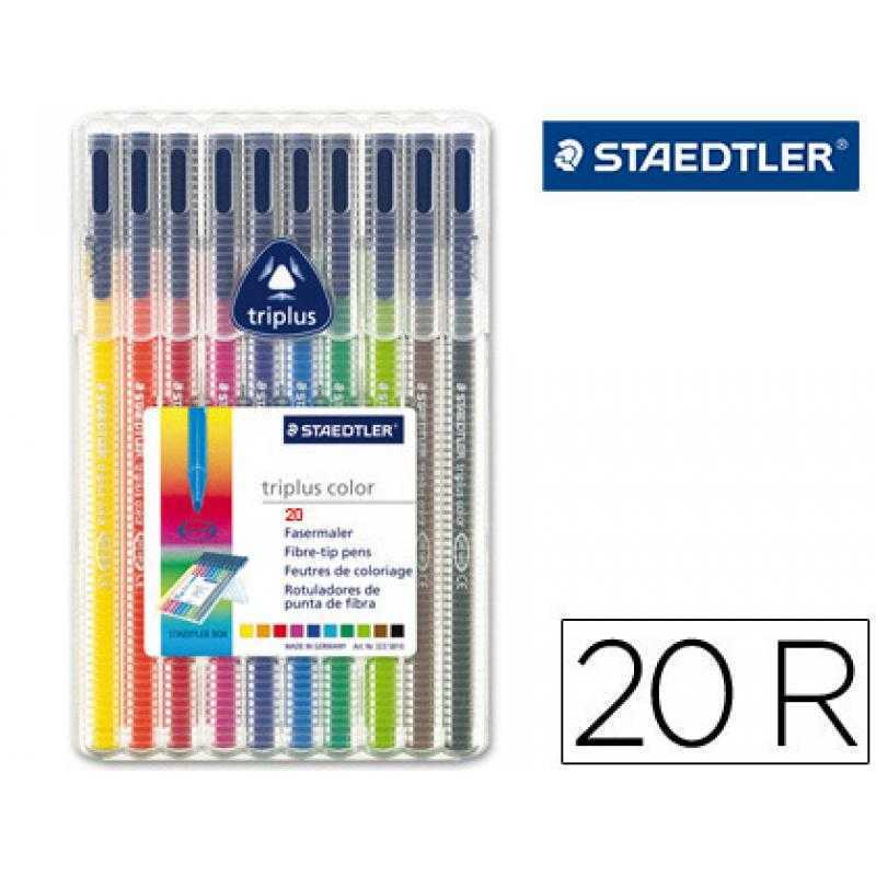 Rotulador staedtler triplus estuche de 20 colores