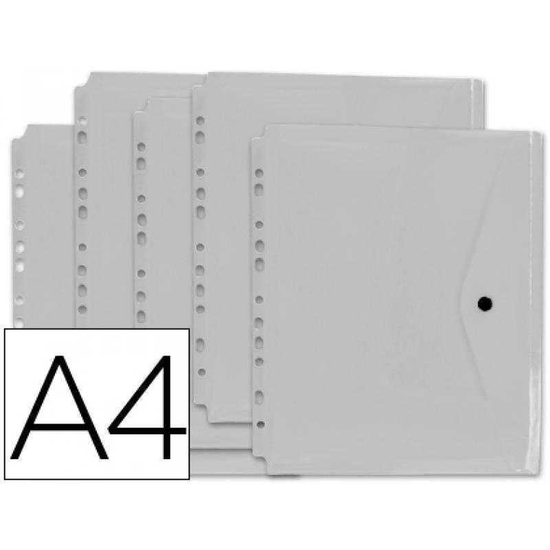 Carpeta liderpapel dossier broche 36664 polipropileno din a4 pack de 5 incolora transparente multitaladro