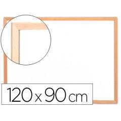Pizarra blanca q-connect laminada marco de madera 120x90 cm