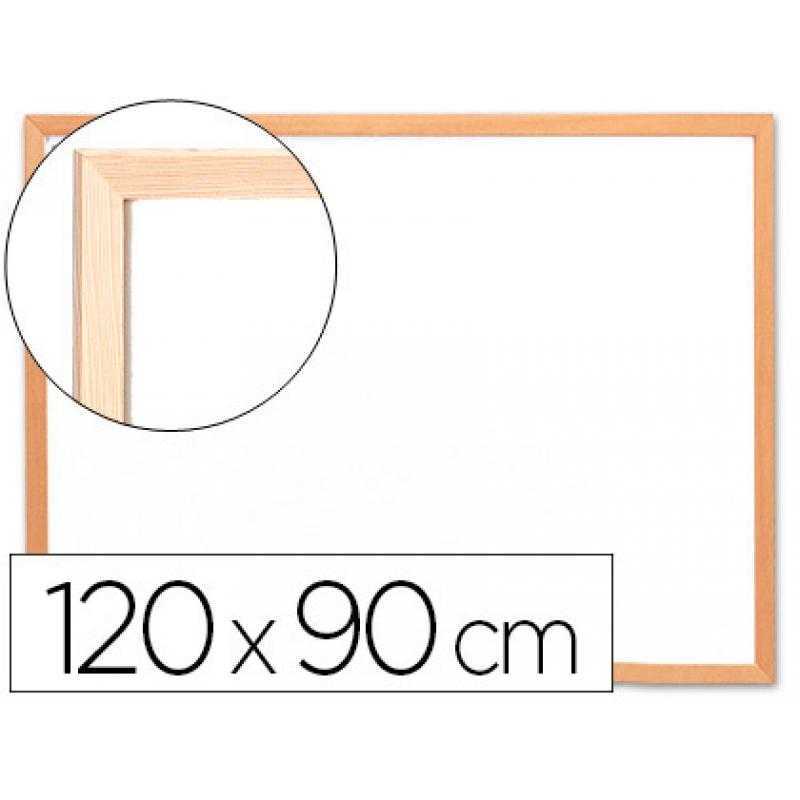 Pizarra blanca q-connect laminada marco de madera 120x90 cm