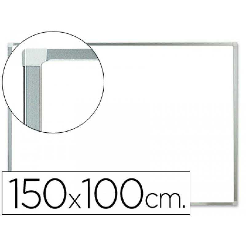 Pizarra blanca q-connect laminada marco de aluminio 150x100 cm