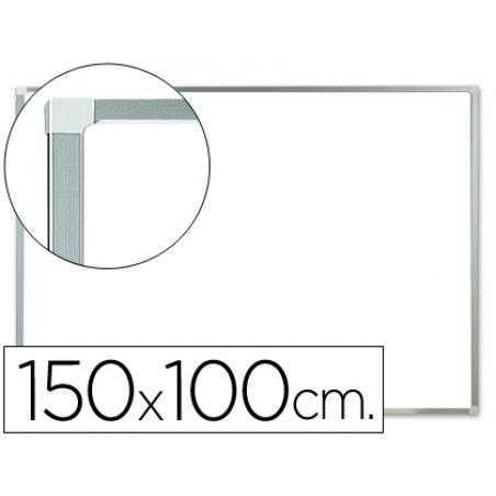 Pizarra blanca q-connect laminada marco de aluminio 150x100 cm
