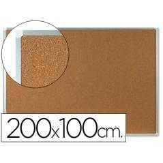 Pizarra corcho q-connect marco de aluminio 200x100 cm extra corcho 5 mm