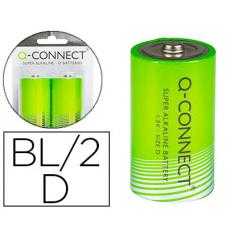 Pila q-connect alcalina d -blister con 2 pilas