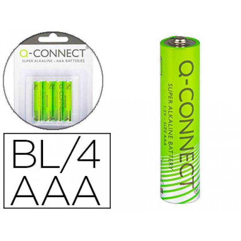 Pila q-connect alcalina aaa -blister con 4 pilas