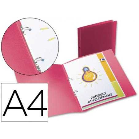 Carpeta liderpapel 2 anillas redondas mini 15 mm 49070 polipropileno din a4 rojo translucido