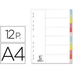 Separador q-connect cartulina juego de 12 separadores din a4 multitaladro