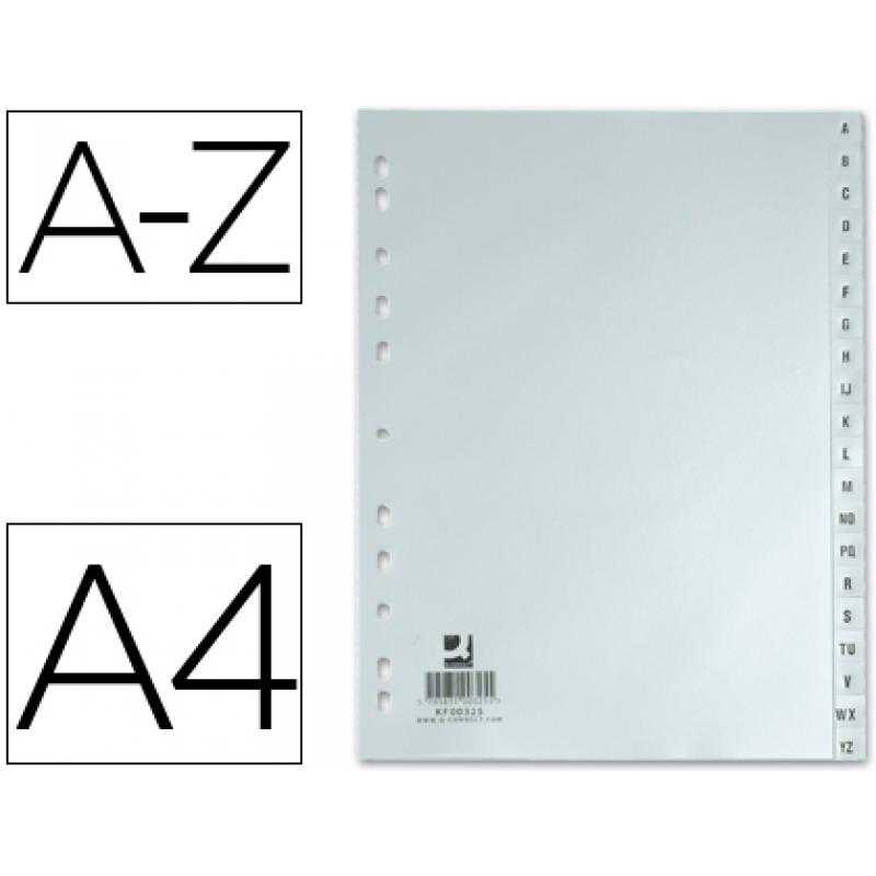 Separador alfabetico q-connect plastico a-z din a4 multitaladro