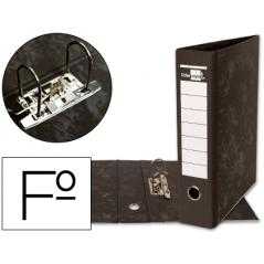 Archivador de palanca liderpapel folio carton forrado sin rado lomo 80mm negro compresor metalico