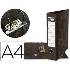 Archivador de palanca liderpapel a4 carton forrado sin rado lomo 80mm negro compresor metalico