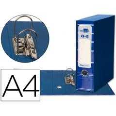 Archivador de palanca liderpapel a4 filing system forrado sin rado lomo 80mm azul con caja y compresor metalico