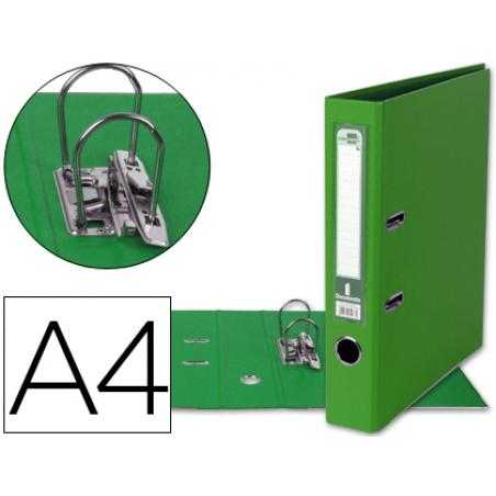 Archivador de palanca liderpapel a4 documenta forrado pvc con rado lomo 52mm verde compresor metalico