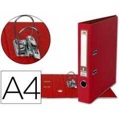 Archivador de palanca liderpapel a4 documenta forrado pvc con rado lomo 52mm rojo compresor metalico