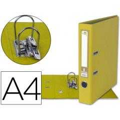 Archivador de palanca liderpapel a4 documenta forrado pvc con rado lomo 52mm amarillo compresor metalico