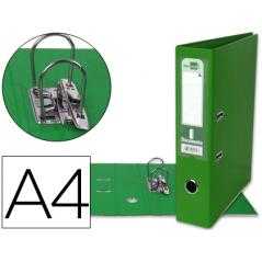 Archivador de palanca liderpapel a4 documenta forrado pvc con rado lomo 75mm verde compresor metalico