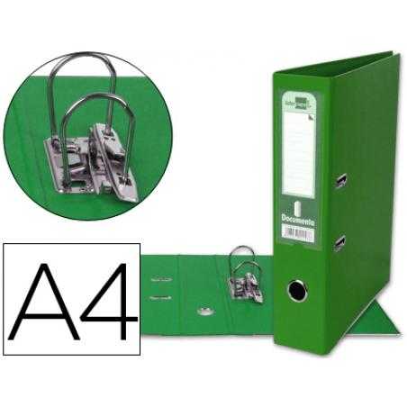 Archivador de palanca liderpapel a4 documenta forrado pvc con rado lomo 75mm verde compresor metalico