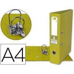 Archivador de palanca liderpapel a4 documenta forrado pvc con rado lomo 75mm amarillo compresor metalico