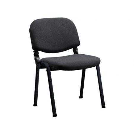 Silla apilable q-connect brazos cortos tapizada sin ruedas 910mm alto 460mm largo 440mm profundidad negra