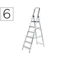 Escalera q-connect de aluminio 6peldaños 1203x510x1895 mm peso maximo 150 kg en-131