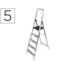 Escalera q-connect de aluminio 5 peldaños 1062x483x1675 mm peso maximo 150 kg en-131