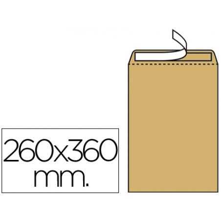 Sobre liderpapel bolsa n.12 kraft folio especial 260x360mm tira de silicona caja de 250 unidades
