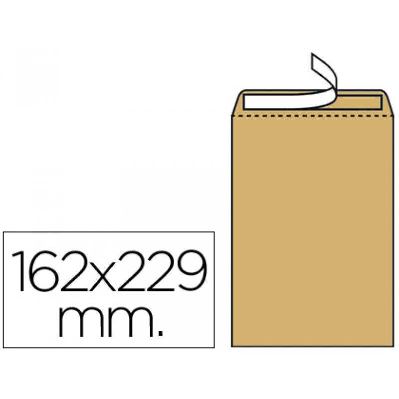 Sobre liderpapel bolsa n.5 kraft din c5 162x229 mm tira de silicona caja de 250 unidades