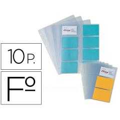 Recambio fundas pardo para tarjetero 175 bolsa de 10 hojas capacidad 16 tarjetas por hoja