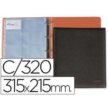 Tarjetero pardo folio para 320 tarjetas simil-piel negro
