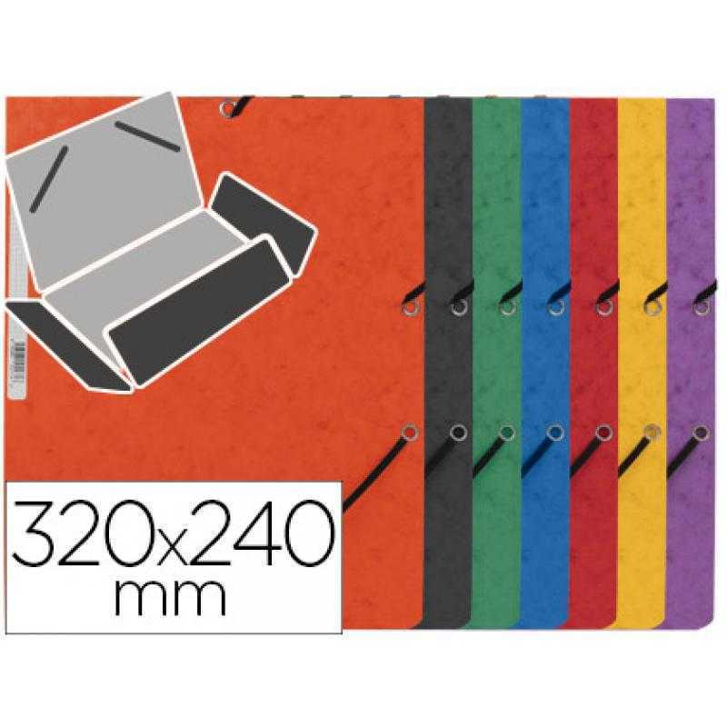 Carpeta q-connect gomas kf02174 carton simil-prespan solapas 320x243 mm colores surtidos