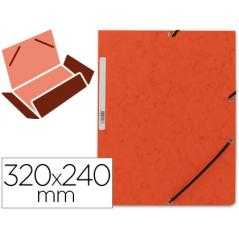 Carpeta q-connect gomas kf02170 carton simil-prespan solapas 320x243 mm naranja