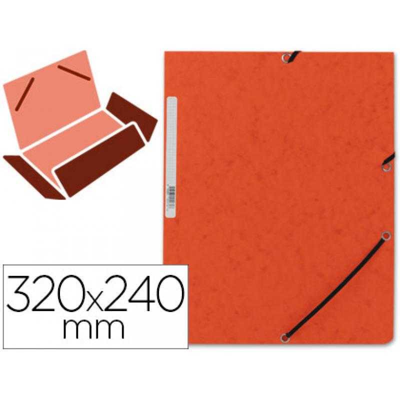 Carpeta q-connect gomas kf02170 carton simil-prespan solapas 320x243 mm naranja